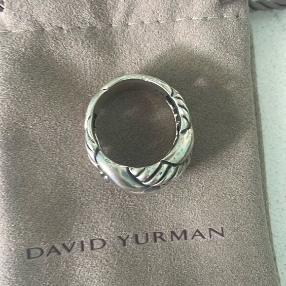 Authentic David Yurman Woven Silver Dome Ring - Picture 2 of 5